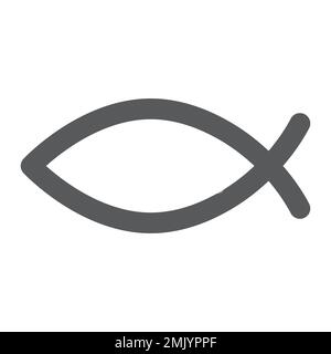 Christian fish glyph icon, religious and symbol, jesus fish sign, vector graphics, a solid pattern on a white background, eps 10. Stock Vector