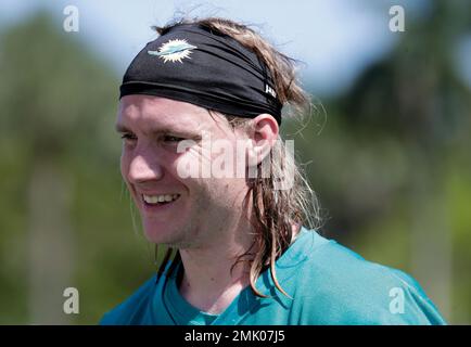 Miami Dolphins linebacker Andrew Van Ginkel (43) is seen after a NFL  football game at EverBank Stadium, Saturday, August 26, 2023 in  Jacksonville, Fla. (AP Photo/Alex Menendez Stock Photo - Alamy