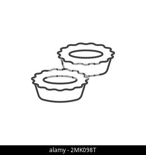 Egg tart vector icon. line sign for mobile concept and web design. Chinese egg tarts Stock Vector