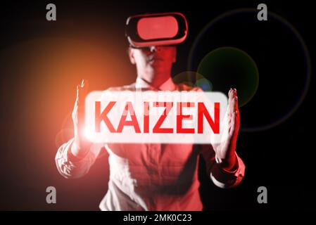 Writing displaying text Kaizen. Concept meaning a Japanese business philosophy of improvement of working practices Stock Photo