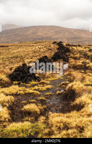 Bog land in Connemara Stock Photo