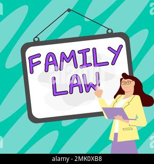 Text sign showing Family Law. Business overview the branch of law that deals with matters relating to the family Stock Photo