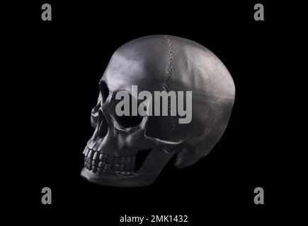 Human skull isolated on black background with clipping path Stock Photo