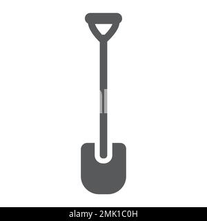 Shovel glyph icon, tool and farm, digger sign, vector graphics, a solid pattern on a white background, eps 10. Stock Vector