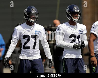 Seattle Seahawks safety Marquise Blair (27) during an NFL football game  against the Denver Broncos, Monday, Sept. 12, 2022, in Seattle, WA. The  Seahawks defeated the Bears 17-16. (AP Photo/Ben VanHouten Stock Photo -  Alamy