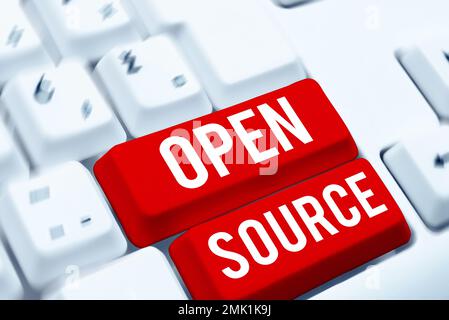 Inspiration showing sign Open Source. Internet Concept denoting software which original source code freely available Stock Photo