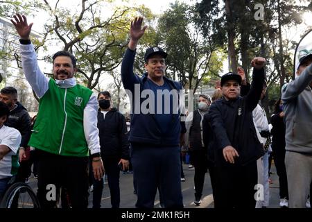 Non Exclusive: January 27, 2023, Mexico City, Mexico: The director of the Mexican Institute of Social Security, Zoe Robledo with the president of the Stock Photo