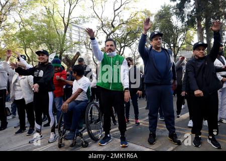 Non Exclusive: January 27, 2023, Mexico City, Mexico: The director of the Mexican Institute of Social Security, Zoe Robledo with the president of the Stock Photo