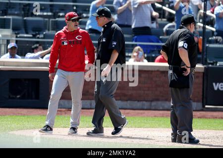 Milwaukee Brewers' Jesse Winker stands in the dugout during a baseball game  against the Cincinnati Reds in Cincinnati, Friday, June 2, 2023. (AP  Photo/Jeff Dean Stock Photo - Alamy