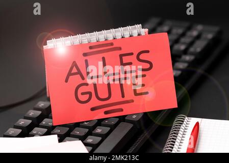 Text showing inspiration Alles Gute. Business concept german translation all the best for birthday or any occasion Stock Photo