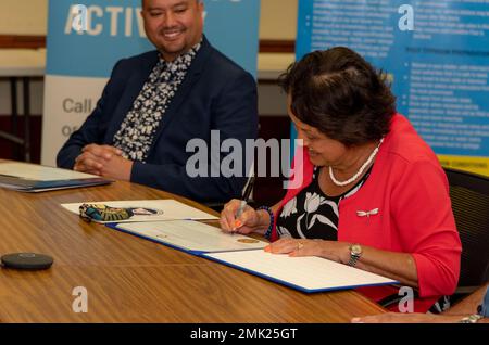 HAGÅTÑA, Guam (Sept. 2, 2022) - Guam Governor Lourdes “Lou” Leon Guerrero hosted a proclamation signing at the Ricardo J. Bordallo Governor’s Complex, declaring September as National Safety Awareness Month. Stock Photo