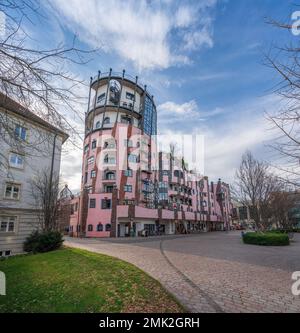 Hundertwasser Green Citadel of Magdeburg - Magdeburg, Saxony-Anhalt, Germany Stock Photo