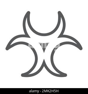Biological threat glyph icon, alert and symbol, biohazard sign, vector ...