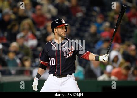 Washington Nationals' Yan Gomes bats during the first inning of a baseball  game against the Pittsburgh Pirates, Tuesday, June 15, 2021, in Washington.  (AP Photo/Nick Wass Stock Photo - Alamy