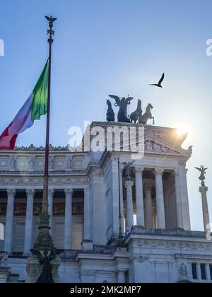 Roman chariot on top of the Altare della Patria monument in Rome, Italy Stock Photo