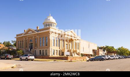 Guthrie, Oklahoma, USA - October 17, 2022: The historic Carnegie Library and the Oklahoma Territorial Museum Stock Photo