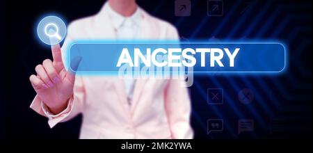 Writing displaying text Ancestry. Business showcase the history or developmental process of a phenomenon object idea or style Stock Photo