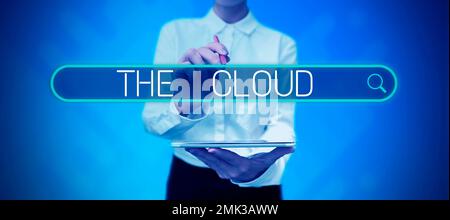 Conceptual display The Cloud. Word Written on Programs used in Storing Accessing data over the internet Stock Photo