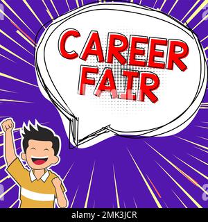 Conceptual caption Career Fair. Business overview an event at which job seekers can meet possible employers Stock Photo