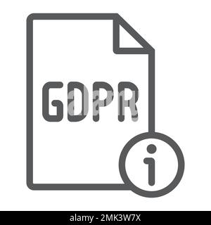 Gdpr info line icon, personal and privacy, information sign, vector graphics, a linear pattern on a white background, eps 10. Stock Vector