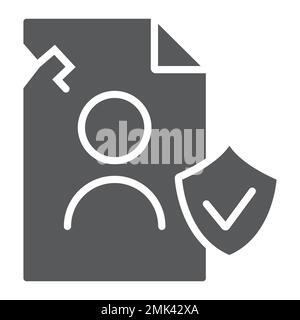 Breach personall data glyph icon, private and protect, privacy breach sign, vector graphics, a solid pattern on a white background, eps 10. Stock Vector