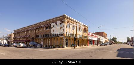 Poteau, Oklahoma, USA - October 15, 2022: The old business district on Dewey Avenue Stock Photo