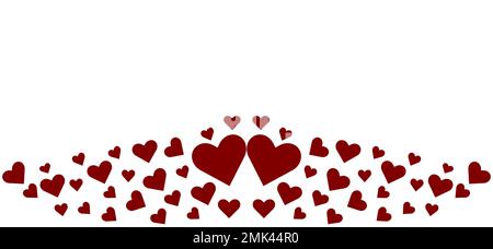 Red hearts set. Banner design for Happy Valentine's day. Stock Photo