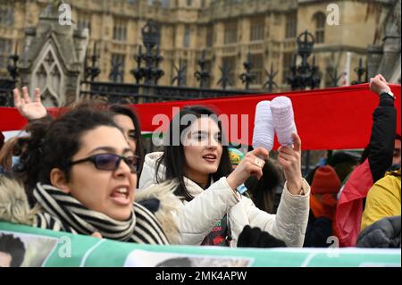 London, UK. Rise with the Women of Iran march and rally in Westminster, remembering the death of Mahsa Amini at the hands of the Morality Police in Iran with the chant : 'Women, freedom, life!' Credit: michael melia/Alamy Live News Stock Photo