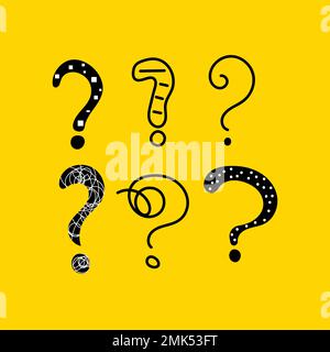 Question mark vector set, sketch. Collection of question marks Stock Vector