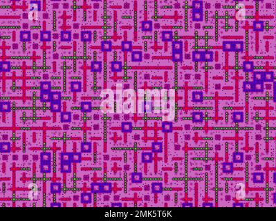 Abstract background geometric purple and pink computer contemporary electronics connection decorative pattern Stock Photo