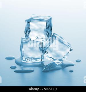three melting ice cube Stock Photo