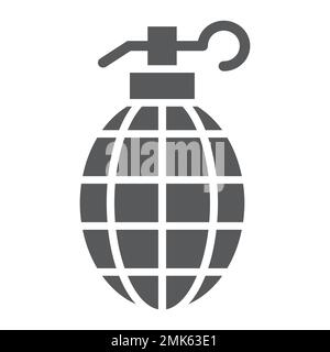 Grenade glyph icon, weapon and army, bomb sign, vector graphics, a solid pattern on a white background, eps 10. Stock Vector