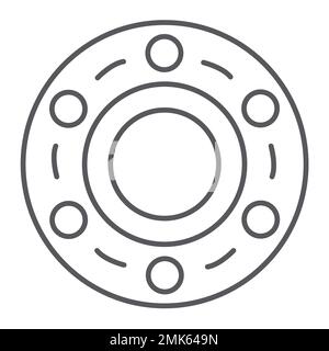 Bearing line icon, car and vehicle, wheel sign, vector graphics, a ...