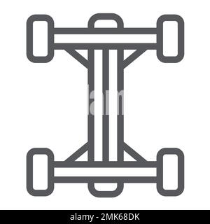 Chassis line icon, car and part, auto shaft sign, vector graphics, a linear pattern on a white background, eps 10. Stock Vector