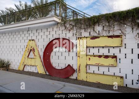 Palm Springs, USA. 11th Nov, 2022. Palm Springs famous Ace Hotel. Stock Photo