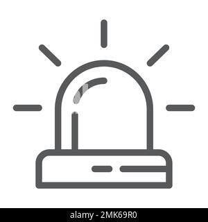Alarm line icon, attention and alert, siren sign, vector graphics, a linear pattern on a white background, eps 10. Stock Vector