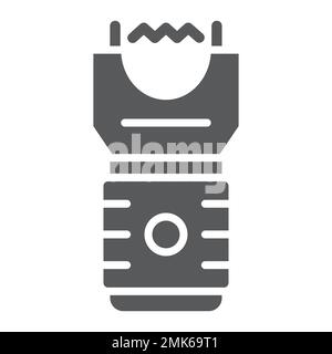 Electroshock weapon glyph icon, protection and security, firearm sign, vector graphics, a solid pattern on a white background, eps 10. Stock Vector