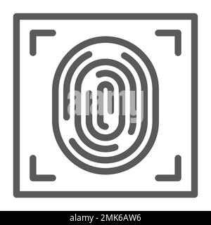 Fingerprint line icon, id and security, print sign, vector graphics, a linear pattern on a white background, eps 10. Stock Vector