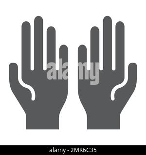 Pray glyph icon, faith and religion, hands sign, vector graphics, a solid pattern on a white background, eps 10. Stock Vector