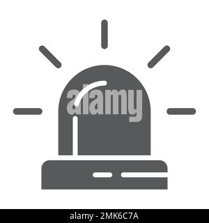 Alarm glyph icon, attention and alert, siren sign, vector graphics, a solid pattern on a white background, eps 10. Stock Vector