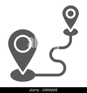 Destination glyph icon, gps and location, map pin sign, vector graphics, a solid pattern on a white background, eps 10. Stock Vector