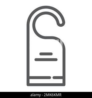 Do not disturb line icon, label and hotel, door hanger sign, vector graphics, a linear pattern on a white background, eps 10. Stock Vector
