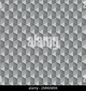 Grey Cube Seamless Texture with boxes. Stock Vector