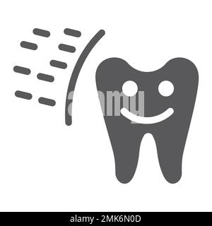 Protected tooth glyph icon, mouth and dental, healthy tooth sign, vector graphics, a solid pattern on a white background, eps 10. Stock Vector