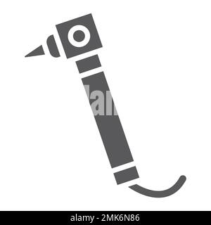 Dental drill glyph icon, medical and dentistry, dentist instrument sign, vector graphics, a solid pattern on a white background, eps 10. Stock Vector