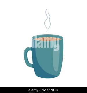 Cup of coffee. Vector illustration in flat cartoon style. Stock Vector