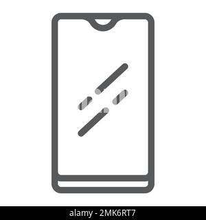 Smartphone with waterproof camera line icon, device and communication, phone sign, vector graphics, a linear pattern on a white background, eps 10. Stock Vector
