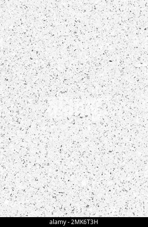 Close-up of a white wall or flooring made of concrete or cement and small stones. Abstract full frame textured background in black & white. Copy space Stock Photo