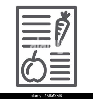 Diet plan line icon, health and meal, balanced meal sign, vector graphics, a linear pattern on a white background, eps 10. Stock Vector