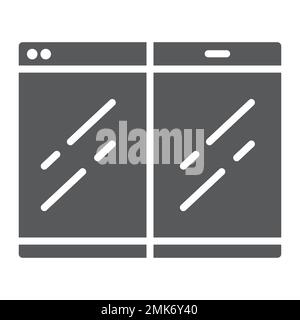 Folding smartphone glyph icon, gadget and communication, flexible phone sign, vector graphics, a solid pattern on a white background, eps 10. Stock Vector